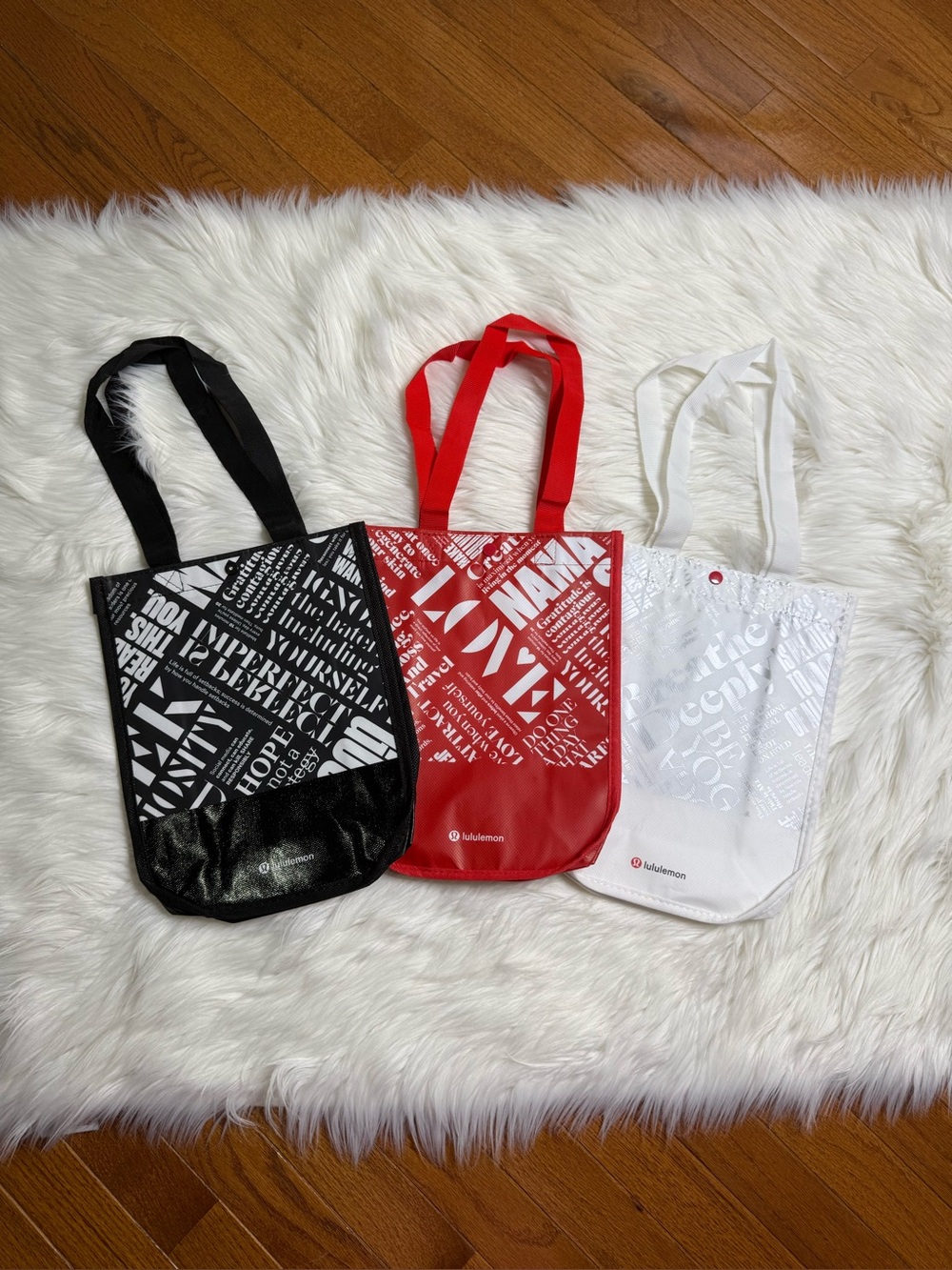 Set of 3 Lululemon Small Reusable Tote Bag Trio